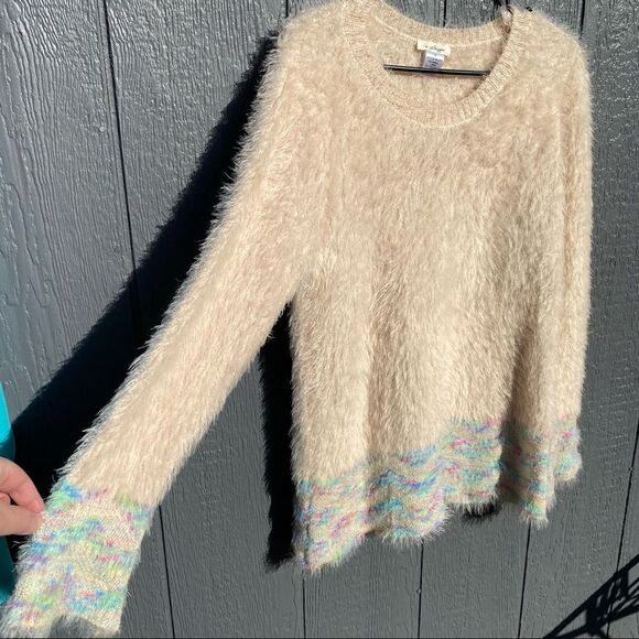 a Shappe Furry Soft Wool Rainbow Sweater XL NWT - Picture 2 of 13